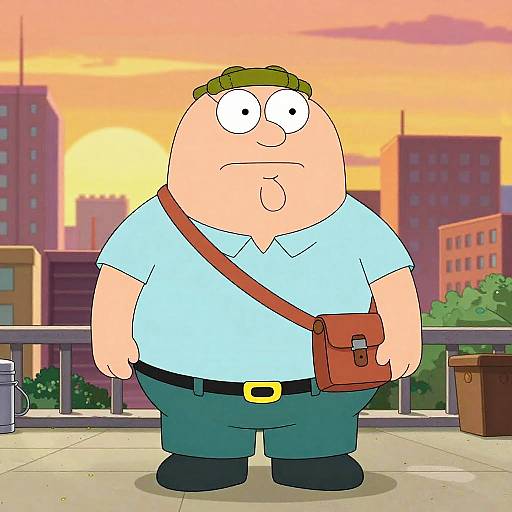 Lean Peter Griffin in Vibrant Cityscape
