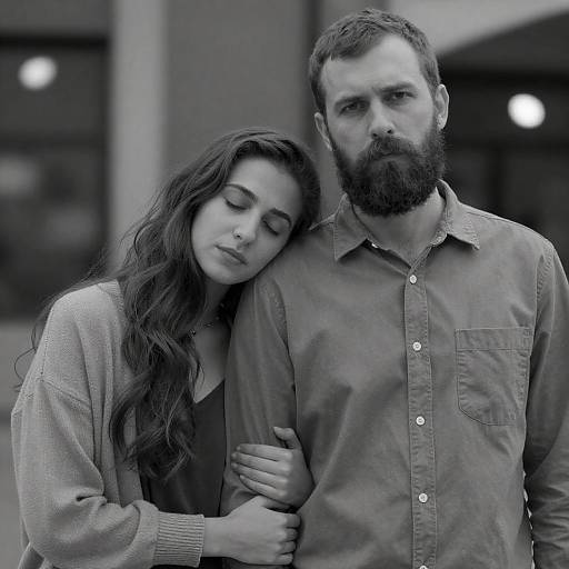 Black-and-White Intimate Couple Portrait