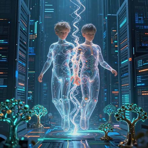 Surreal Digital Painting of AI Brothers