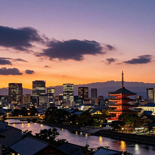 Mitaka Urban Skyline at Dusk