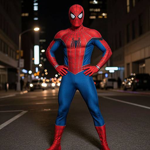 Heroic Spider-Man in Urban Night