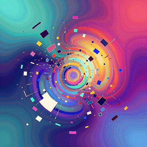 Abstract AI Digital Fragmentation Art