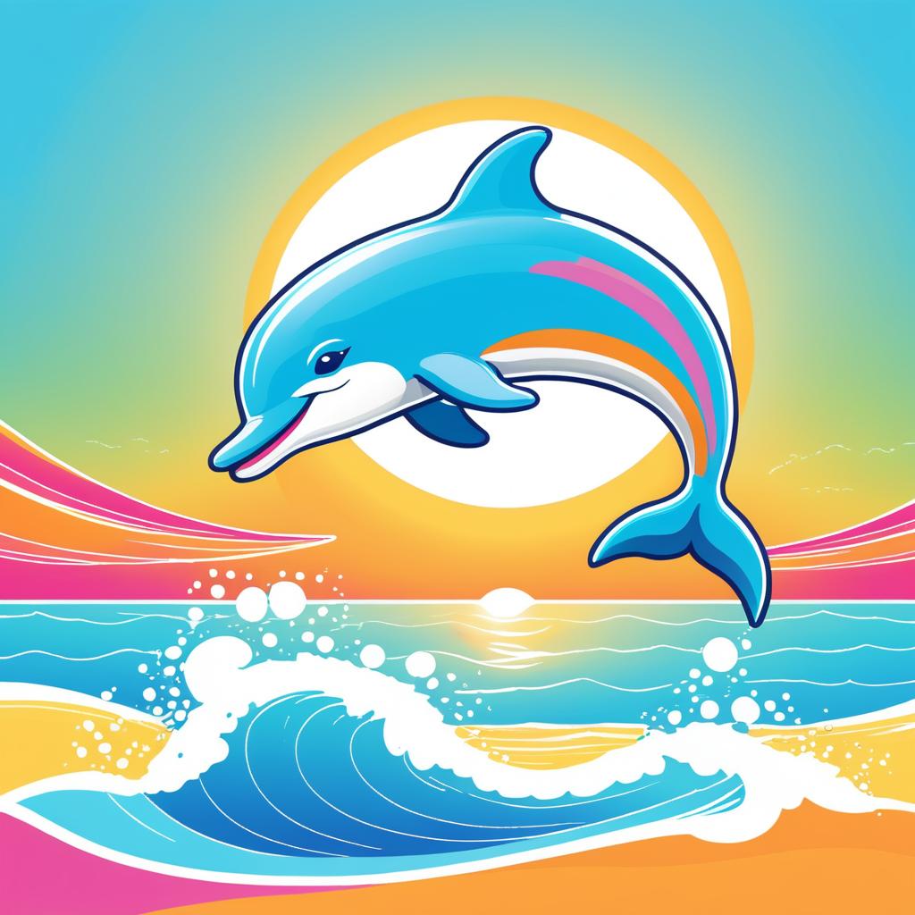 Playful Dolphin Leaping on Sunny Beach