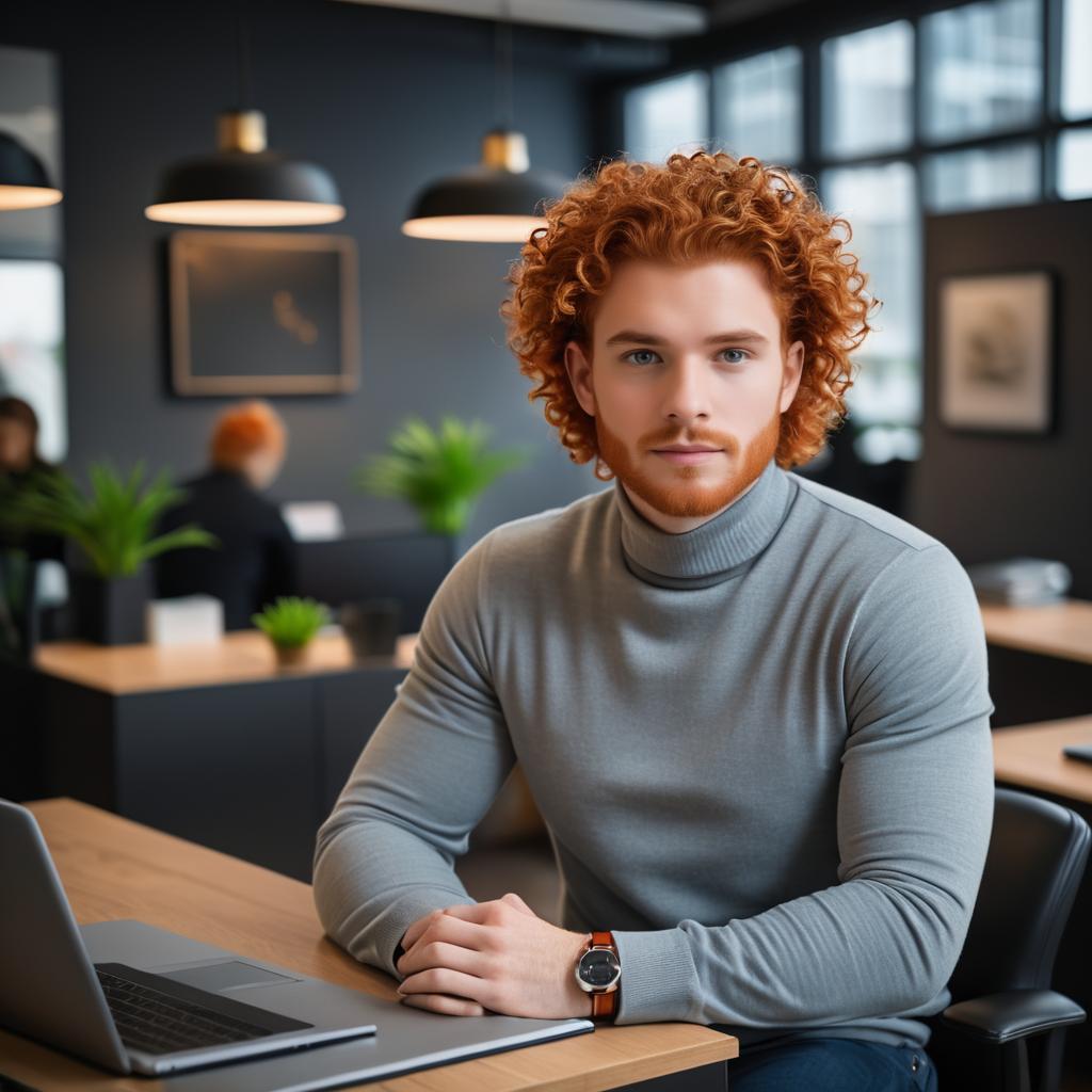 Vibrant Cityscape Portrait of a Man