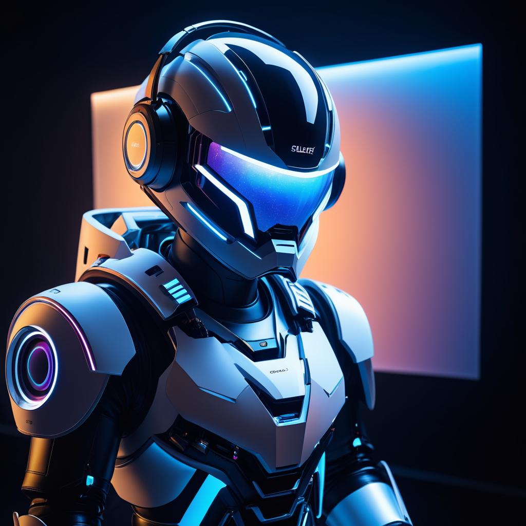 Cinematic Robot Student in Epic Light