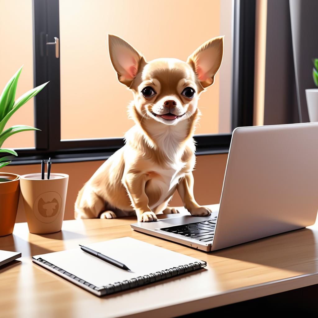 Sarcastic Chihuahua Working from Home