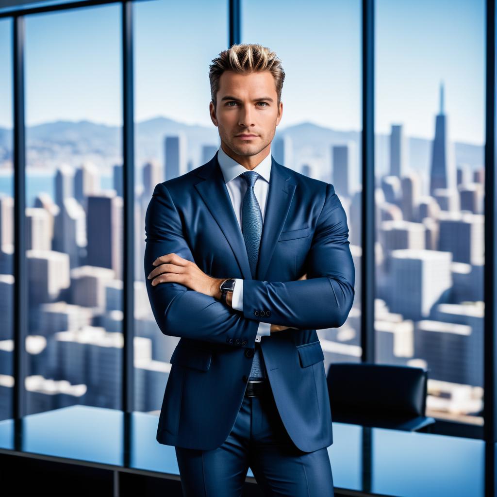 Confident Businessman in San Francisco Office