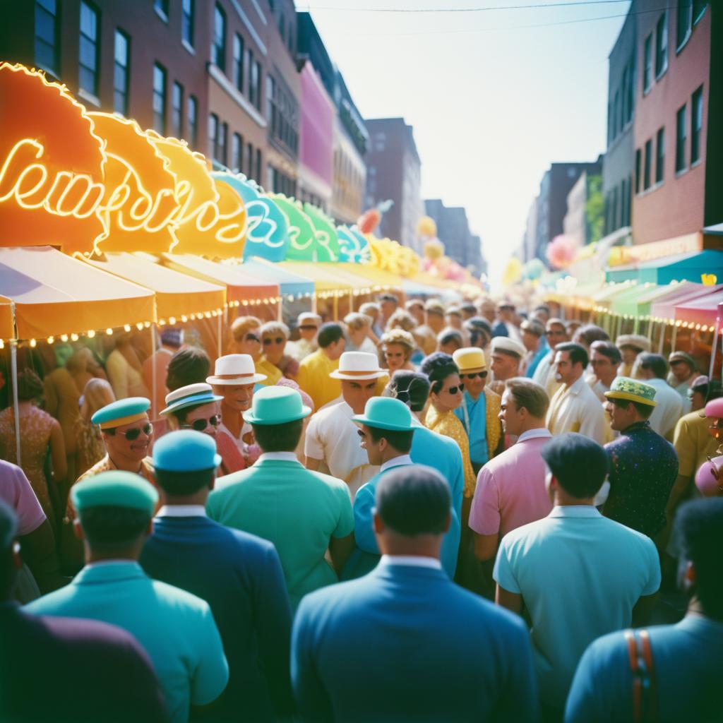 Vintage Film Photo of Vibrant Street Festival