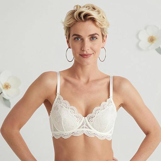 Stylish Woman with Floral Background