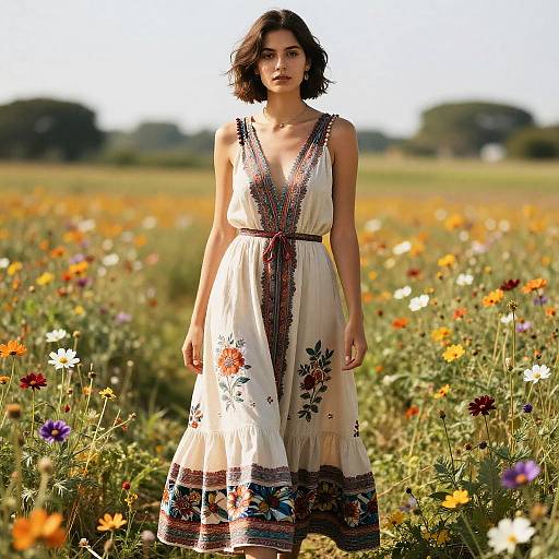 Bohemian Taper Cut in Flower Field