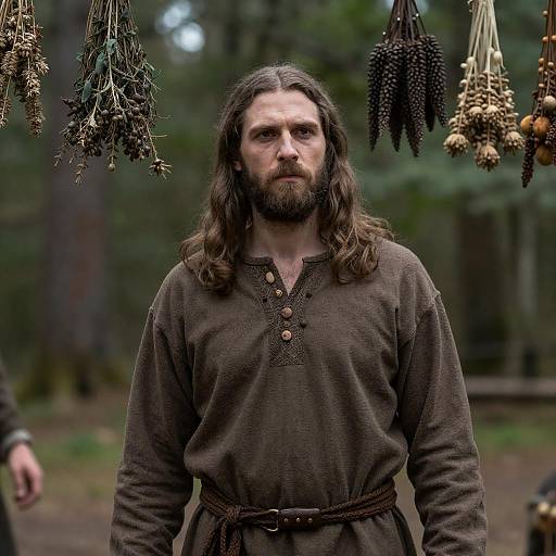 Medieval Man in Forest Setting