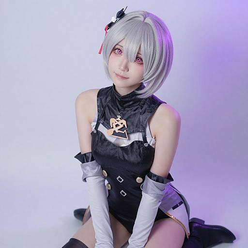 Anime Cosplayer with Silver Hair