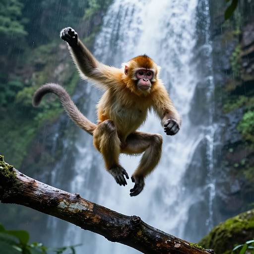 Dynamic Monkey Leap in Rainforest