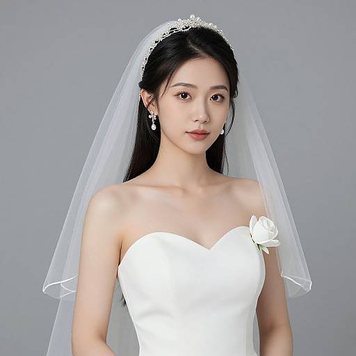 Realistic Woman in Wedding Dress