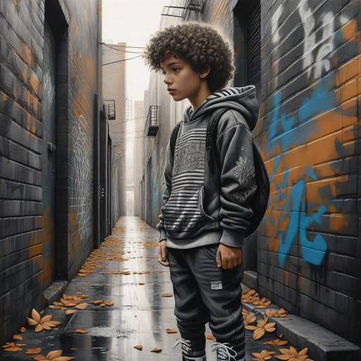 Teen Boy in Urban Alley