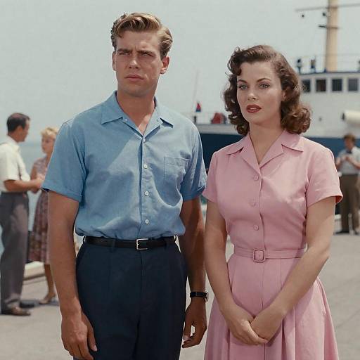 1950s Dockside Romantic Movie Poster