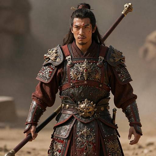 Ancient Warrior in Ornate Armor