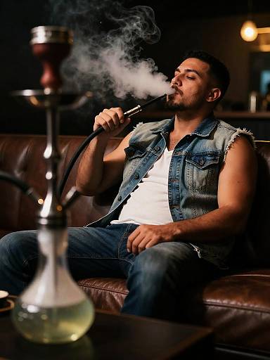 Reclining Man in Hookah Lounge