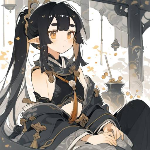 Illustration of Akari (raigou), original in the style of Luminous slime