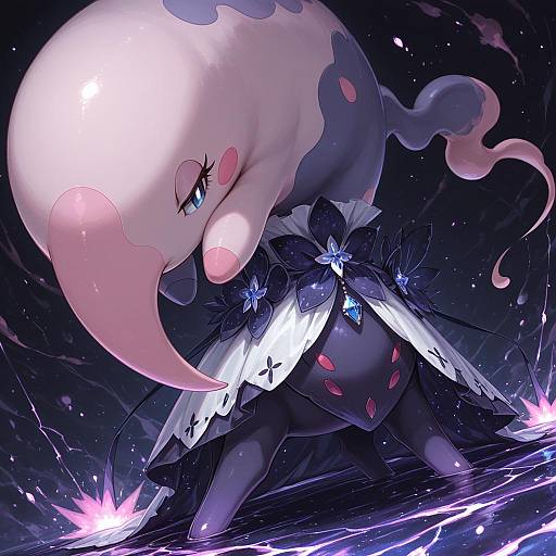 Illustration of Musharna, pokemon in the style of Brat (brabrabrat00)