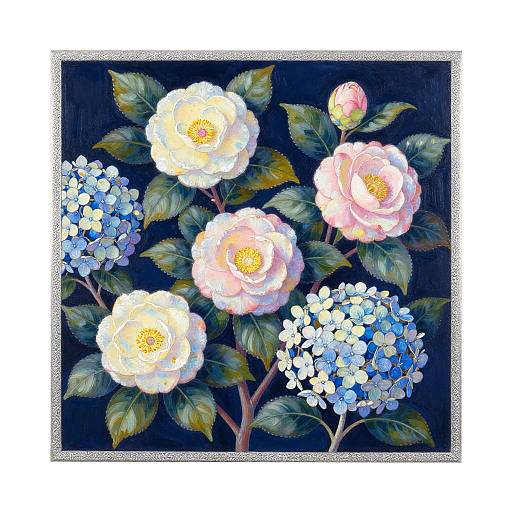 Glowing Floral Pattern with Silver Filigree