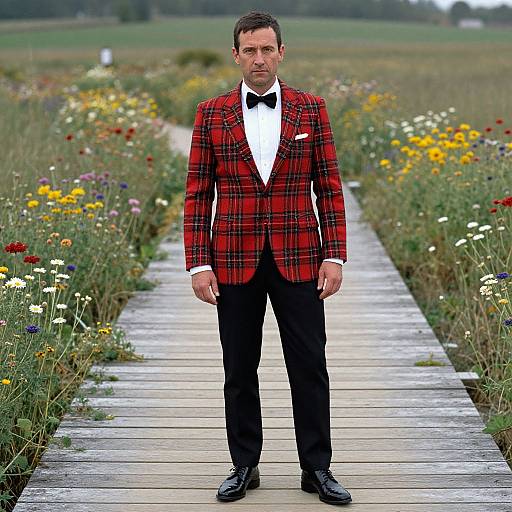 Man in Classic Tartan Dinner Jacket