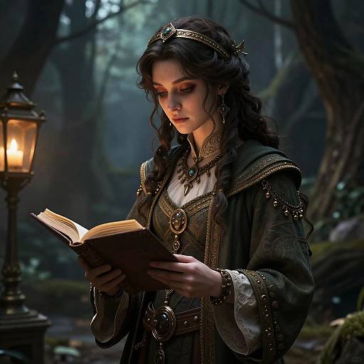 Arcane Librarian Storybook Illustration