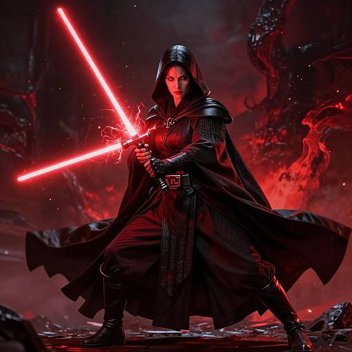 Dark Female Sith Lord in Combat