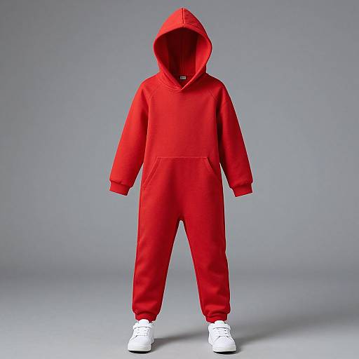 Red Romper Jumpsuit and Hoodie