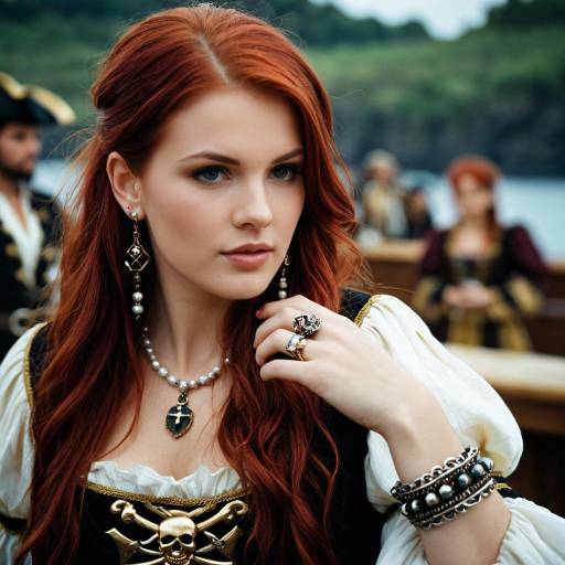Red Haired Woman in Pirate Costume