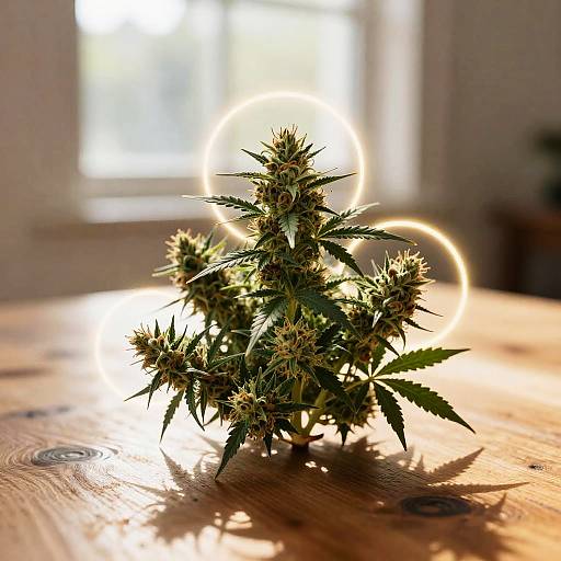 Glowing Halo Cannabis Bundle on Wood