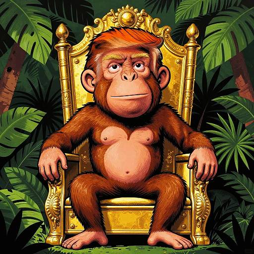 Satirical Trump Monkey Caricature