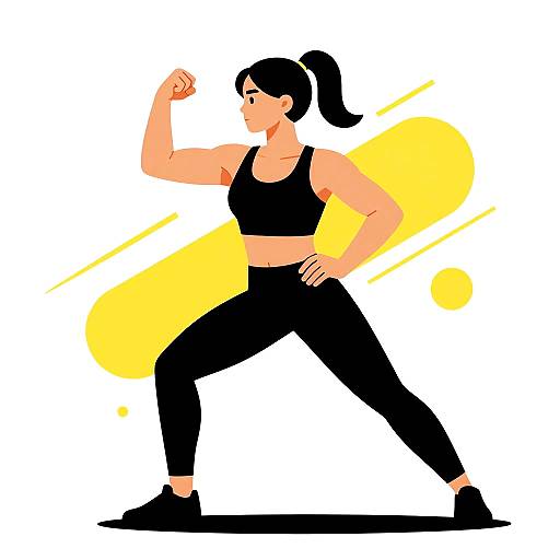 Bold Athletic Woman in Dynamic Lines