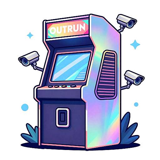 Pop-Art Cubo-Futurist Iridescent Arcade Cabinet