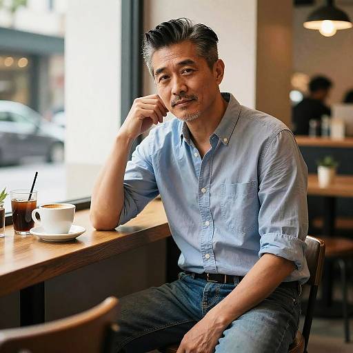 Middle-Aged Man Comb Over Style