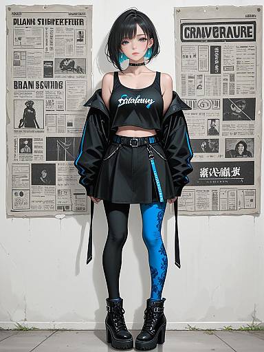 Realistic Face Urban Streetwear Full-Body Shot