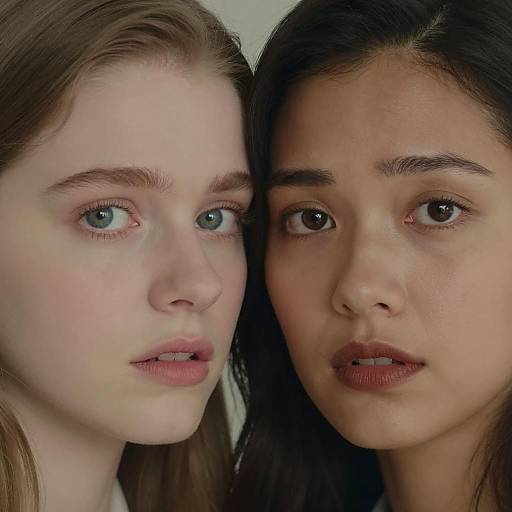 Intimate Portrait of Two Concerned Women