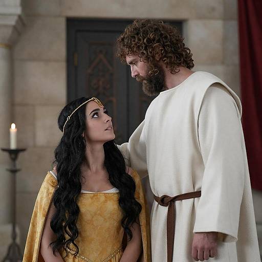 Medieval Couple in Intense Moment