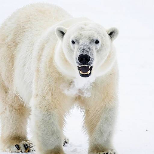 Fierce Polar Bear Claws and Fangs