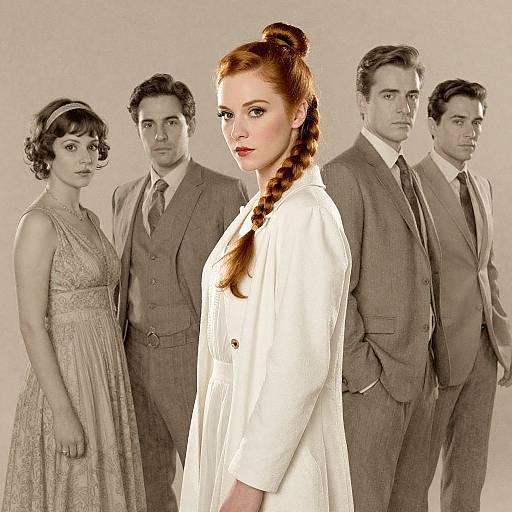 1920s Redhead Woman in Neutral Palette