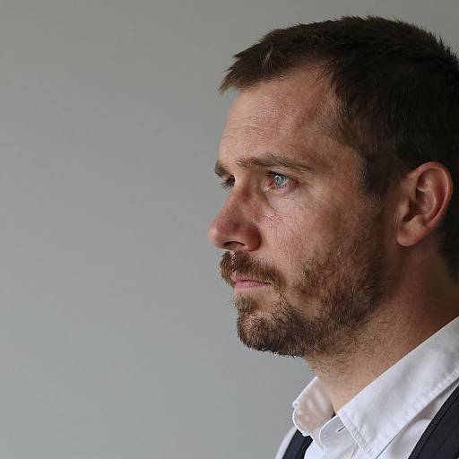 Serious Profile of a White Man