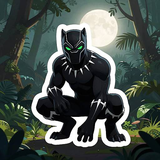Noir Jungle Panther Mascot Design