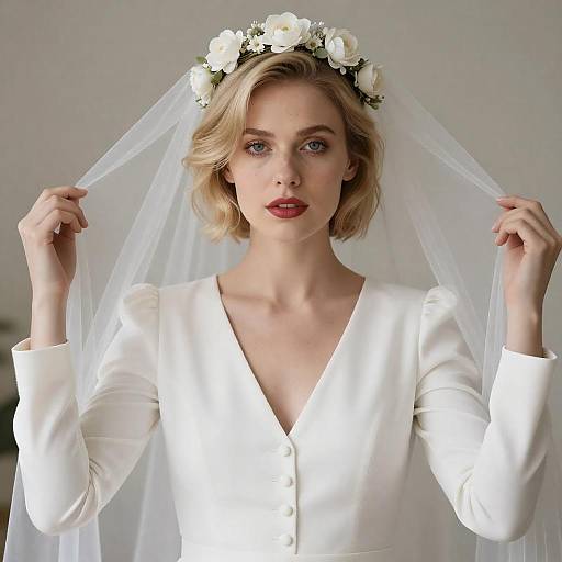 Bridal Portrait of a Blonde Woman