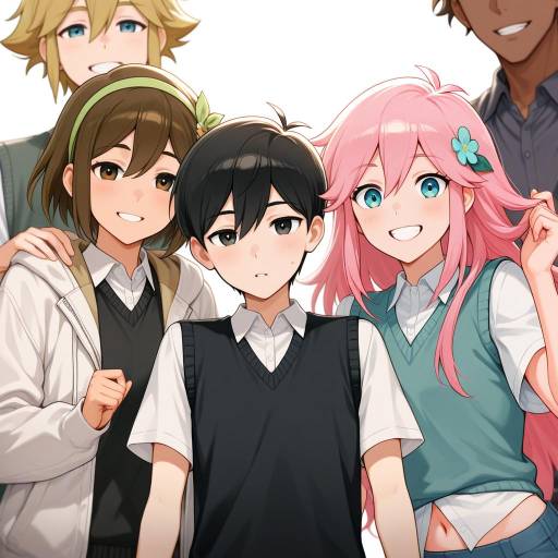 Cheerful Group with Colorful Styles