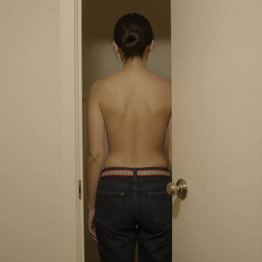 Woman in Doorway with Colorful Belt