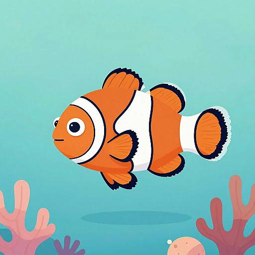 Whimsical Jolly Clown Fish Illustration