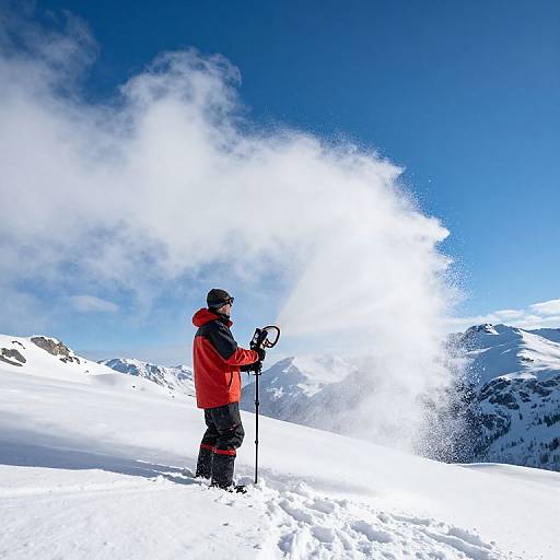 Winter Snowmaking Scene