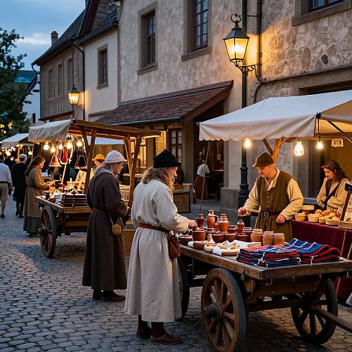Medieval Fair Vendors at Dusk