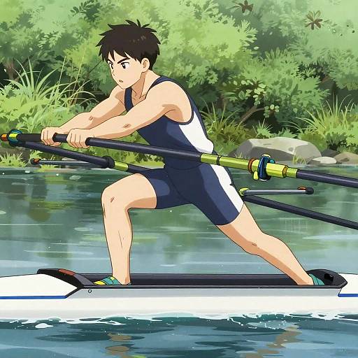 Dynamic Rower Sprint in Serene River