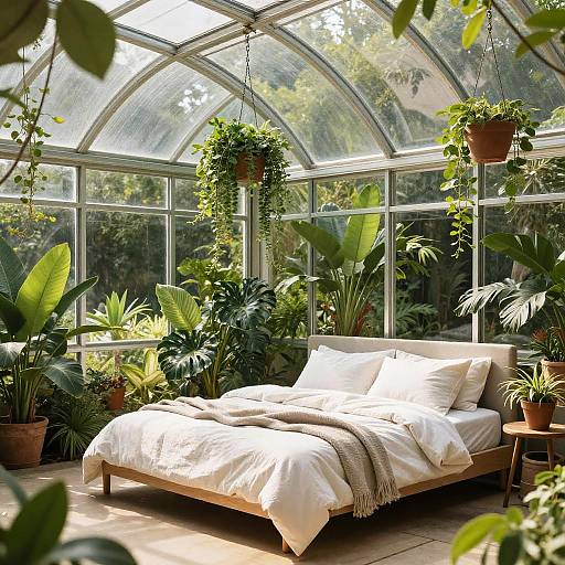 Greenhouse Bedroom with Glass Ceiling